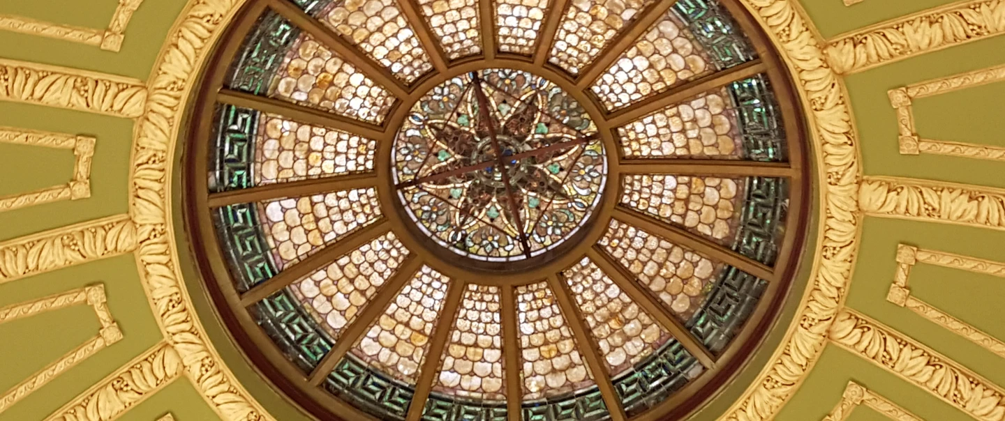 Rotunda ceiling in the Ola Babcock Miller Building.