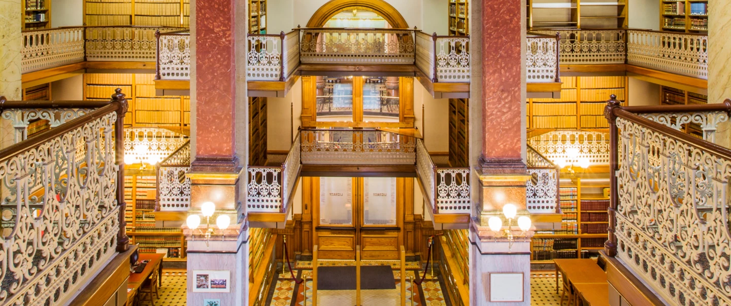 Interior of the State Law Library in the State Capitol building.