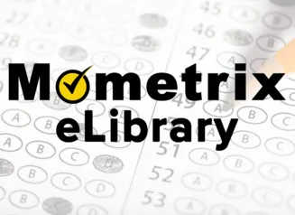 Mometrix eLibrary logo superimposed on top of an image of a test answer sheet.