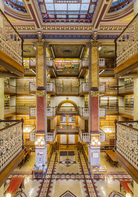 Interior of the Law Library in the State Capitol Building.
