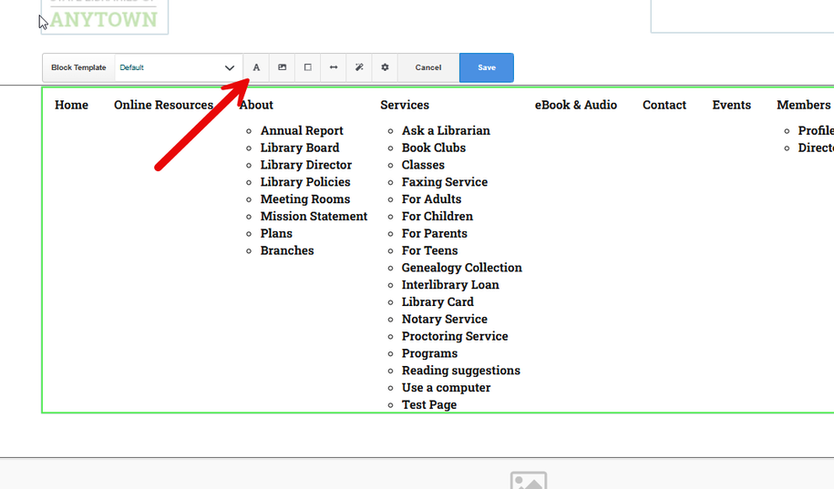 Editing navigation bar color in a PLOW website.
